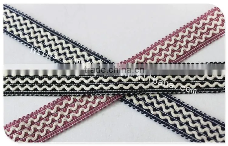 High qualoity 2cm width wave embroidery elastic webbing wholesale