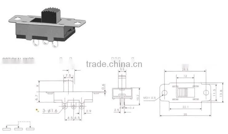 Daier SS12I06 smd mini slide switch