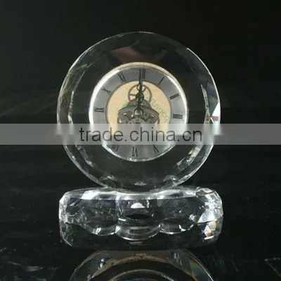 2016 glass crystal table clock