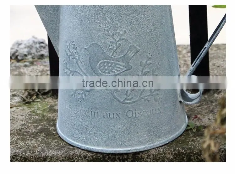 china cheap custom printed antique indoor decoration metal flower pots with birds printing for livingroom