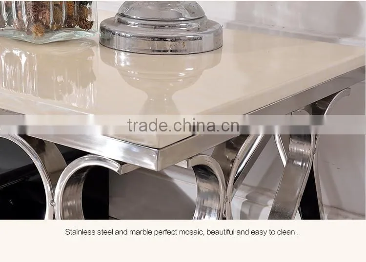 C387 Italian Marble Corner Table Square Coffee Table