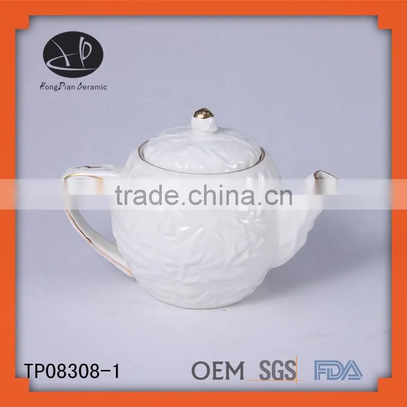 Fine bone china dinnerware set with gold rim,teapot with cup set,6pcs cup & saucer set