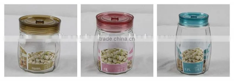 2015 Cheap 1200ML Transparent Glass Storage Jar