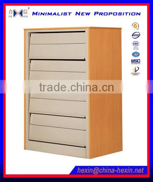 Hot sell wooden side panel metal library bookshelves