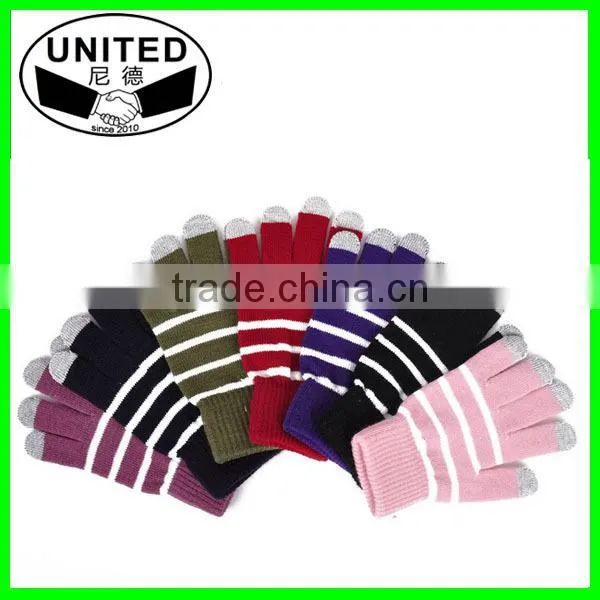 winter warm soft screen glove acrylic knitted magic gloves for smartphone