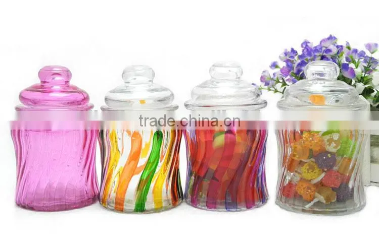 chinese style recycled glass tea sugar coffee jar with brand and lid