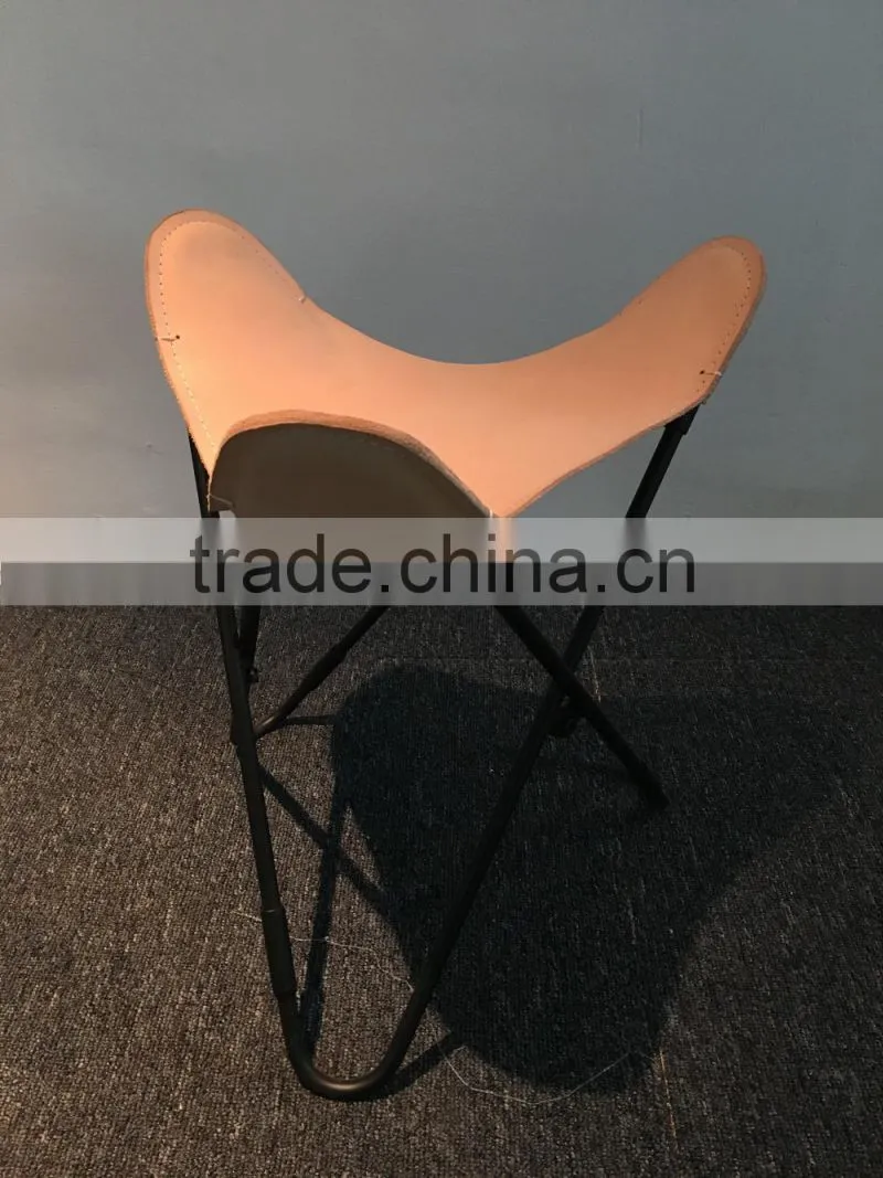 Living room furniture iron K/D metal black ottoman butterfly chair frame