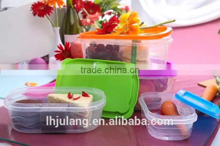 BPA-Free useful plastic food container set with lid/5pcs plastic food container set with lid