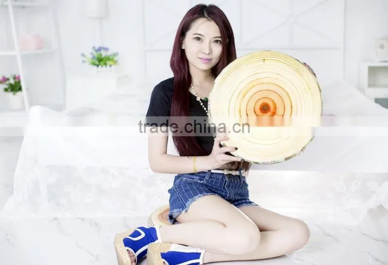 new arrival wooden-liked sofa cushion/pillow round shaped
