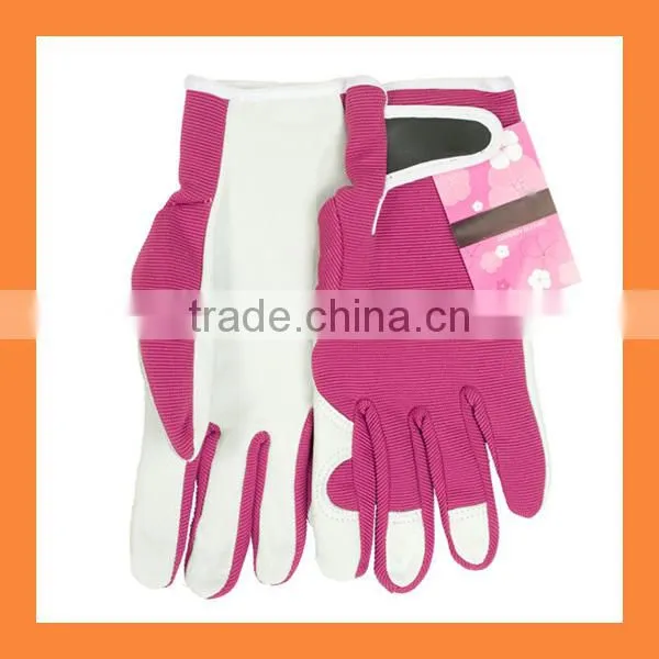 Wholesale Red Ladies Garden Pig Leather Gloves