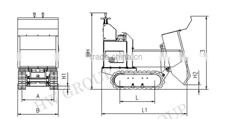 New Condition Hydraulic Mini Track Garden Dumper 350Kg