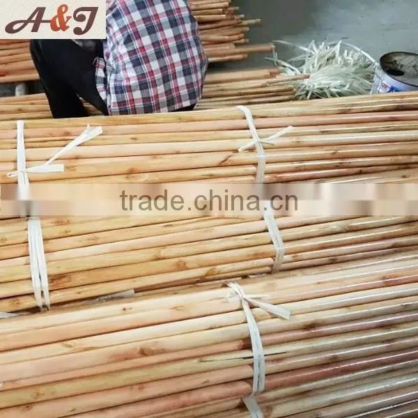 Durable wooden mop handle with 5 cm red cap