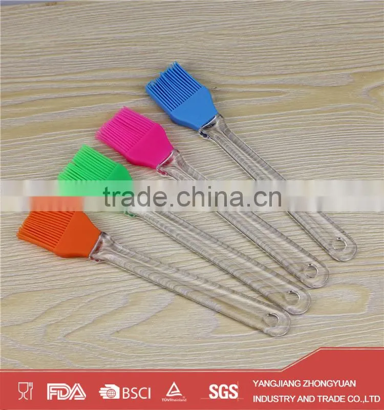 2014 hot sale good plastic handle silicone brush
