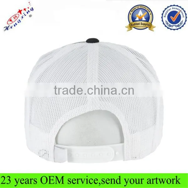 Fashion rollips korea 5-panel foam mesh trucker cap flat brim mesh cap