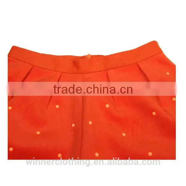 Fashion woolen winter wide leg ladies short pants in orange