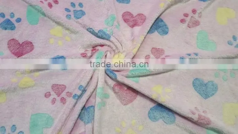 printed jacquard coral fleece fabric