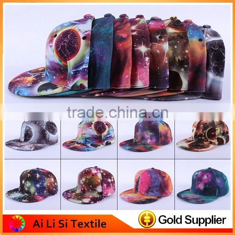 High Quality 3D Printed Galaxy Snapback Caps Galaxy Floral Printing Snapback Hats