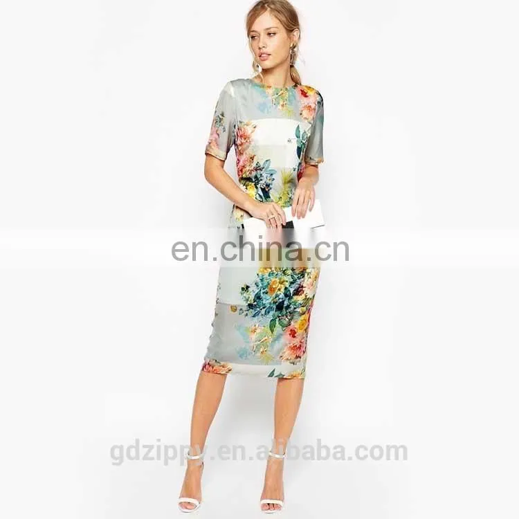 New dresses women open back dress in flower print dress for women