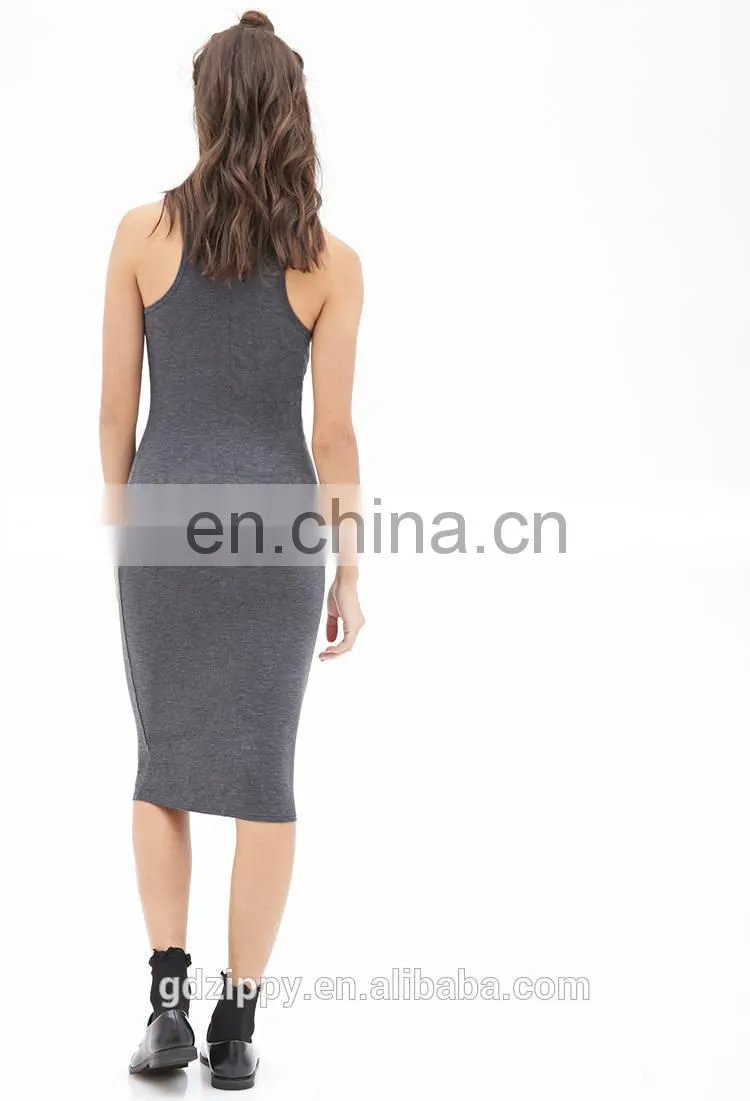 new arrival women clothing sleeveless midi dress china supplier