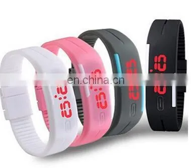 Wholesale Mix 10colors LED touch screen bracelet couple tables silicone mini electronic watch new fashion Men Women WATCH
