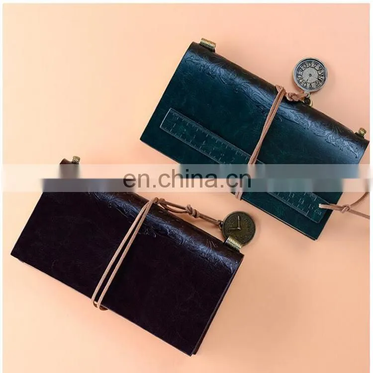 customized art paper personalized notebook/ fashion design vintage notebook printing with rule and elastic band