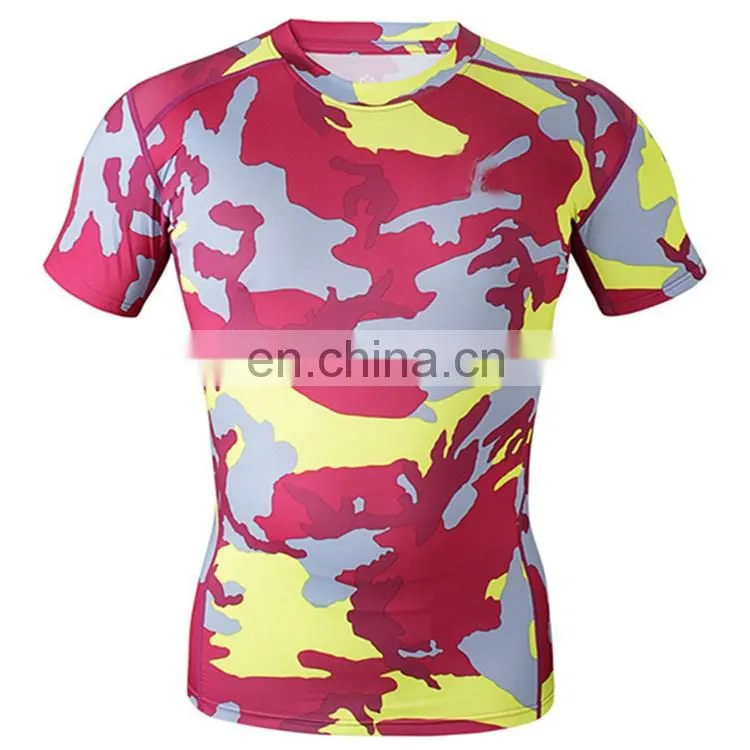 High quality compression sublimated rash guard men spandex exercise custom printed rash guard