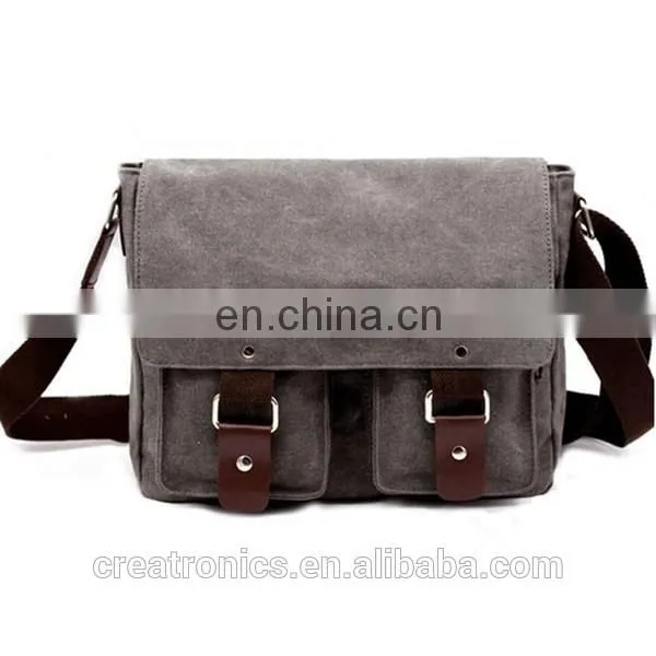 CR on time delivery guaranteed 2016 latest fashion men's canvas shoulder bag brown vintage messenger bags