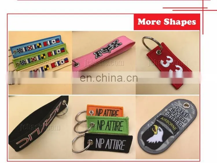 custom design embroidered keychain/key chain/keyring key ring