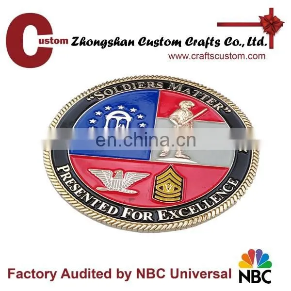 Custom rope cut edge military metal singapore souvenir coin