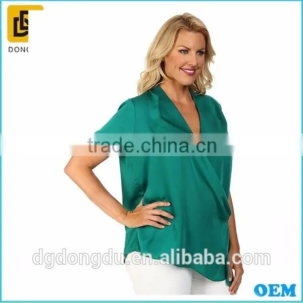 Custom Wholesale Cheap Clothing Good Quality Ladies Plus Size Casual Blouse