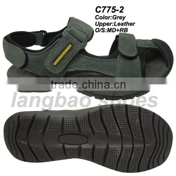 rubber outsole men sandal anti slipper durable leather sandal