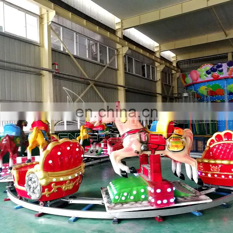 New design indoor and outdoor amusement park kids and adult horse track train rides for sale