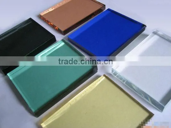 3-12mm Bronze,Blue,Green,Grey,Pink Reflective Glass with CE & ISO etc. certificate