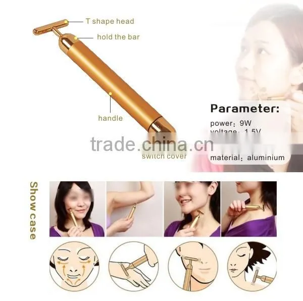 Handheld waterproof 24k gold energy beauty bar facial beauty bar
