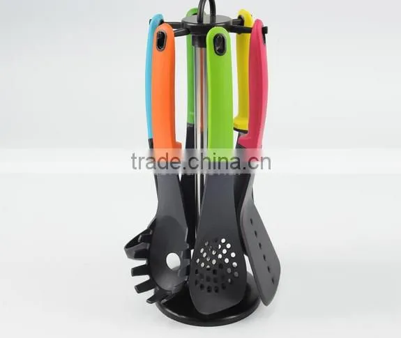 Food grade rainbow handle nylon Kitchen utensil set/cooking utensil