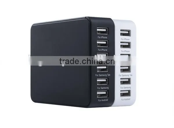 Hot seller 6 usb ports intelligent rapid charger smart charger for Mobile phone/Laptop/MP3/MP4 player/Tablet/Video game player