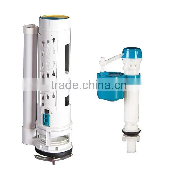 Hand control one piece types of top press button 3/6 L toilet tank fitting