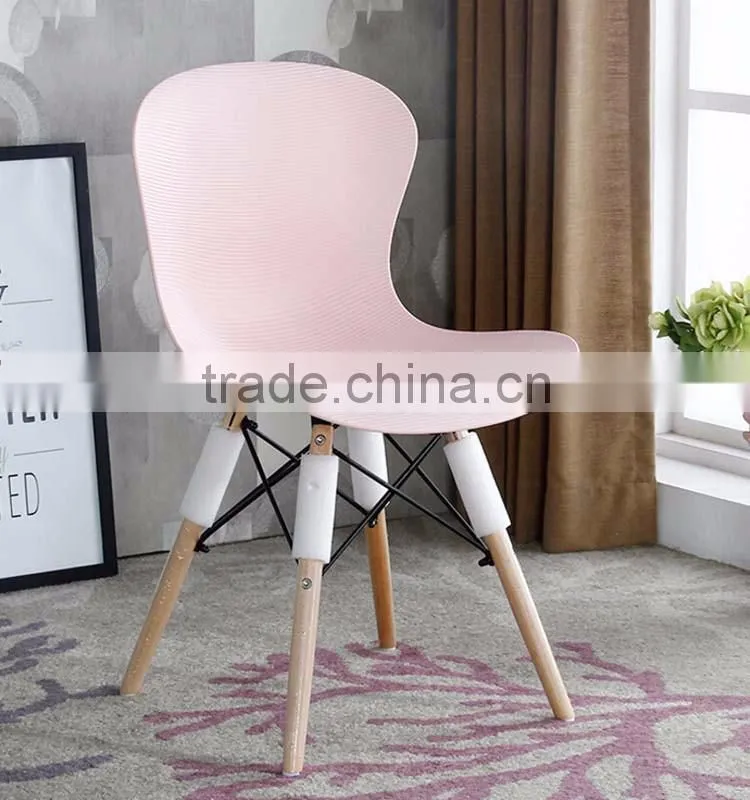 Grain Thicken Dinning Plastic Wood Garden Comfortable Cafe Modern Leisure Chair
