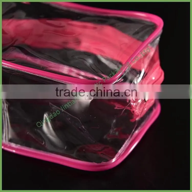 Transparent Custom Cosmetic PVC Plastic Make Up Bag Travel Bag