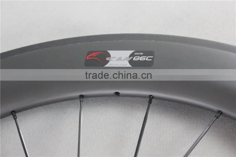 Carbon 86mm clincher 27mm wide road bike wheels Powerway hub R13