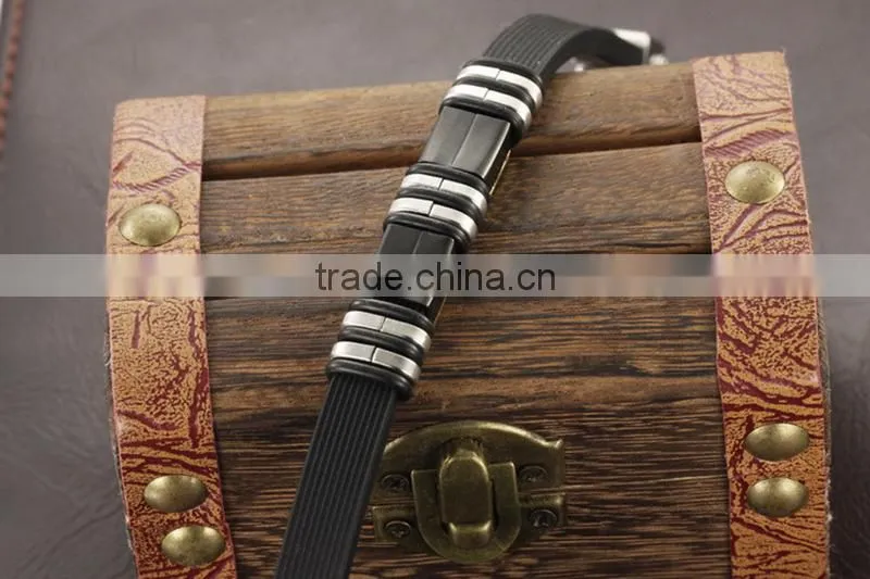 Top quality charms fitness bracelet silicone material