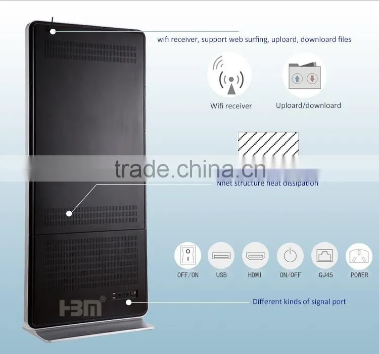 Discount 55 inch lcd screen player multi touch screen kiosk