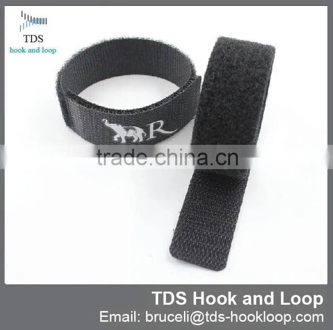 company logo printed hook and loop cable ties
