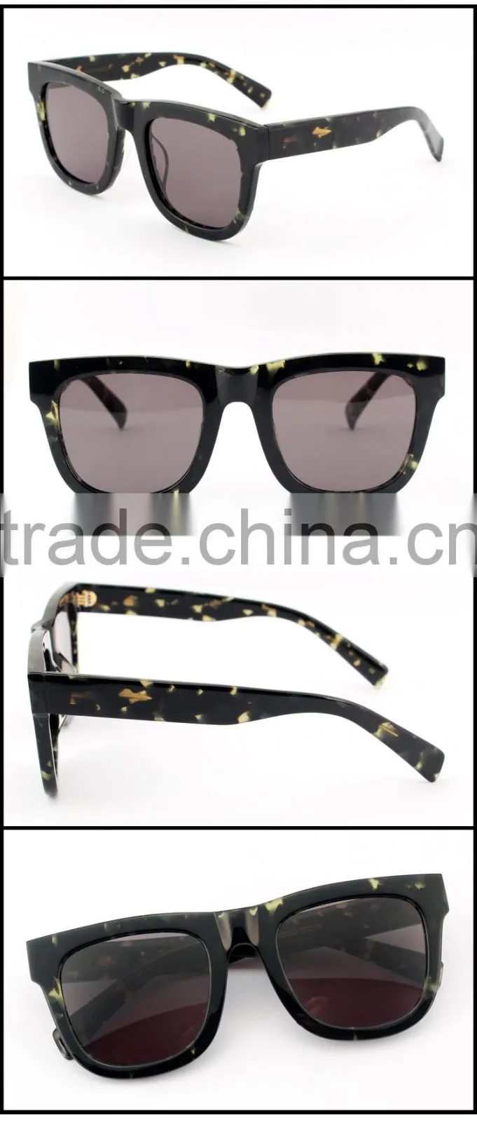 Custom top quantity UV400 mirror acetate sunglasses