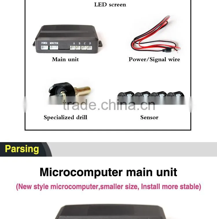 China golden parking sensor supplier dirct sale car backup rear view parking radar parking sensor