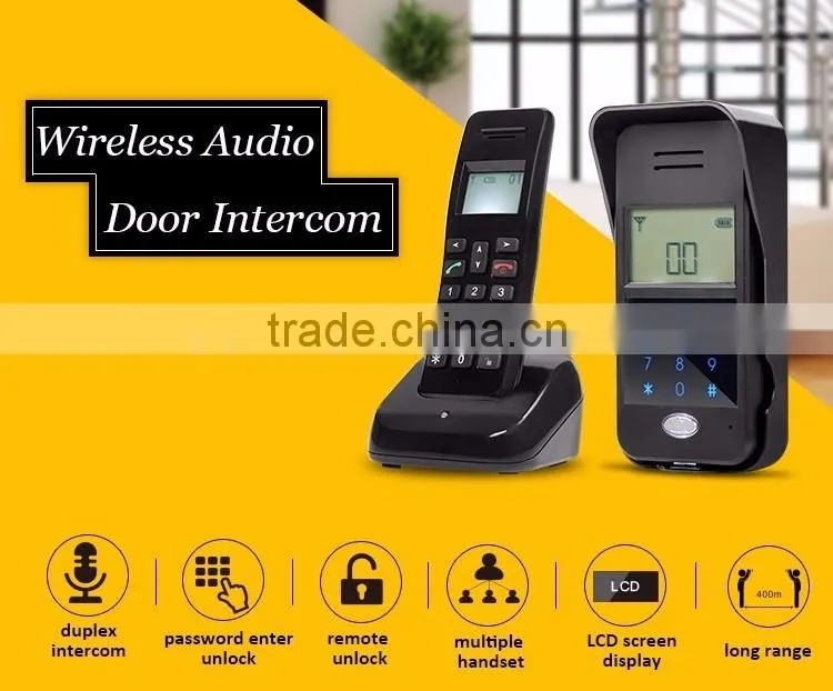 Remote Unlock 2.4GHz Digital Wireless Audio Intercom Door Phone