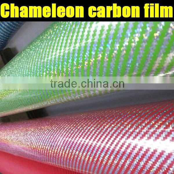 Hot Selling carbon fiber chameleon film with air drain