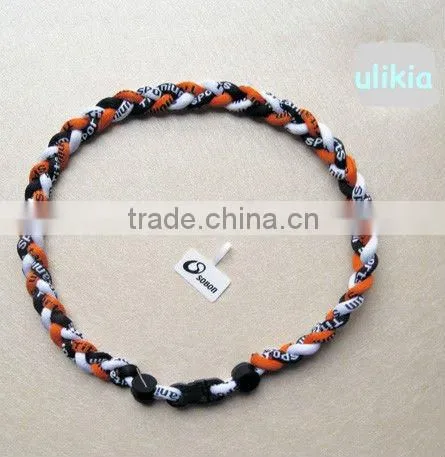 The latest design of Germanium&Titanium tri-braided necklace