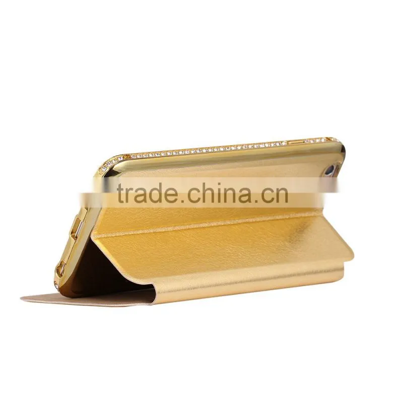 2015 Metal Cell Phone Leather Cases for iPhone