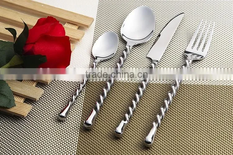 24pcs Handmade Twist handle Cutlery Set 9006